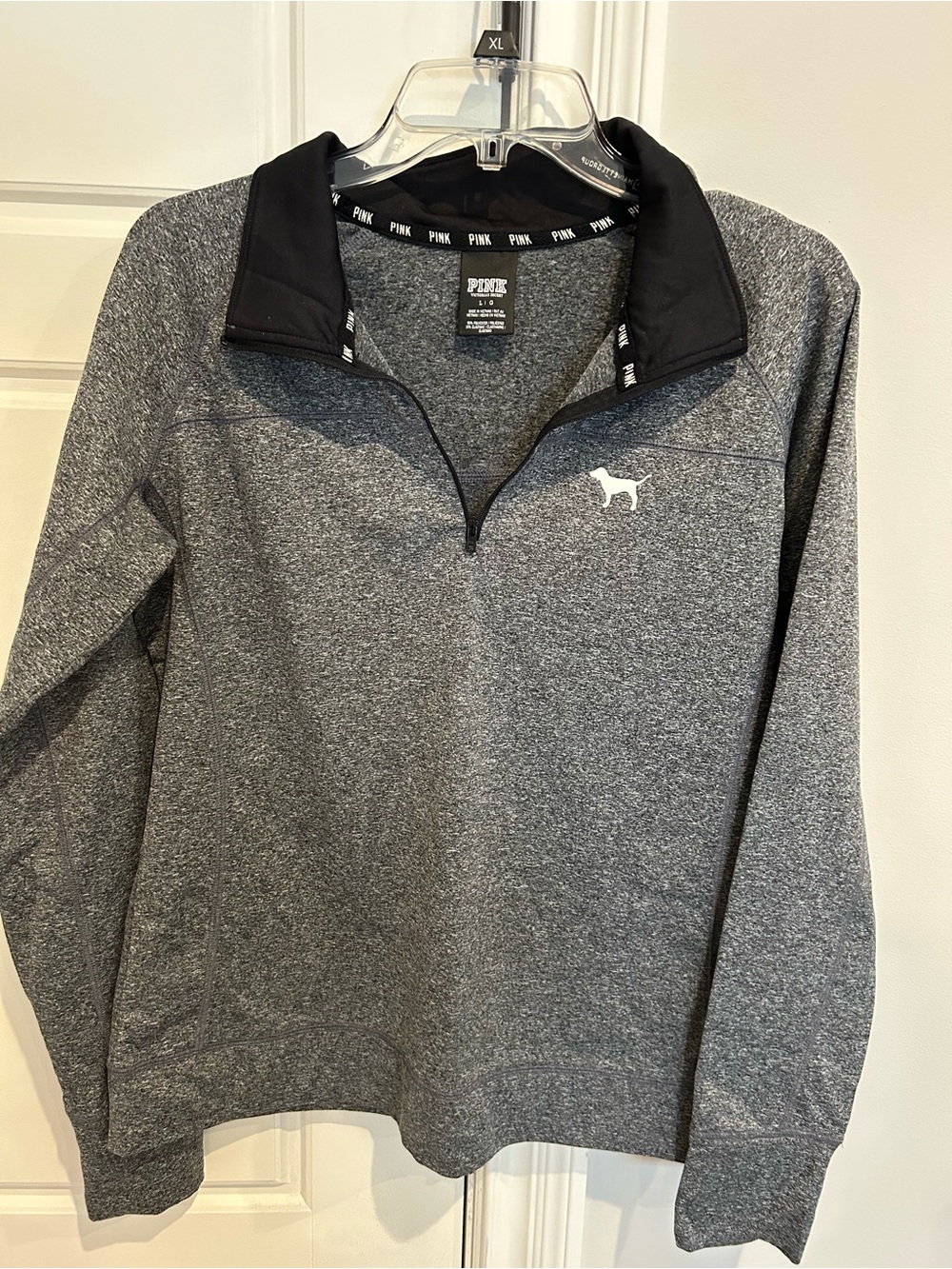NWOT PINK Victoria's Secret Heather Gray Quarter-Zip Pullover Jacket